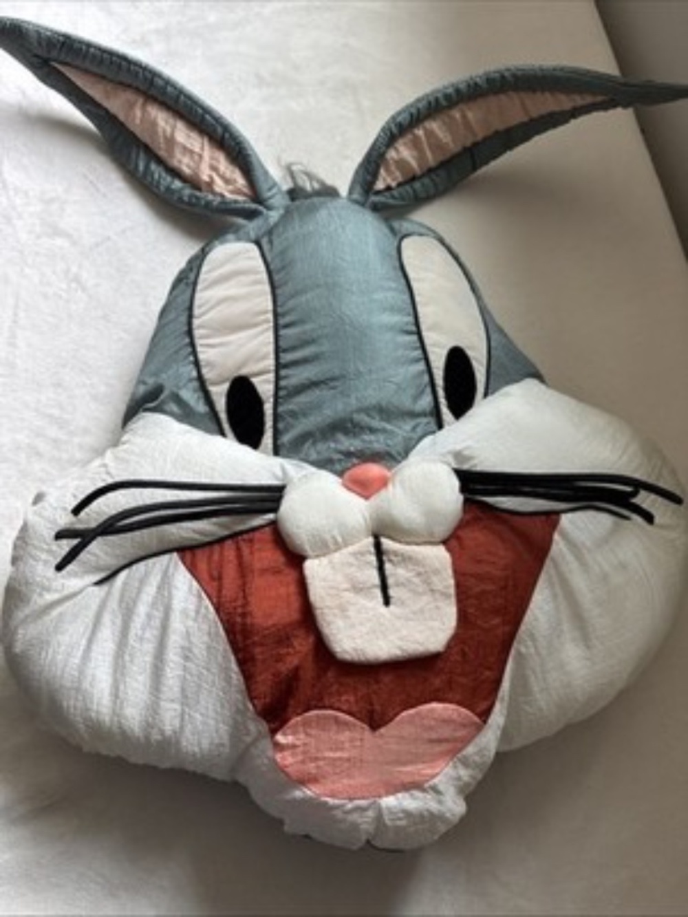 Vintage 1994 Looney Tunes Bugs Bunny Plush Pillow Play By Play 19" x 19"